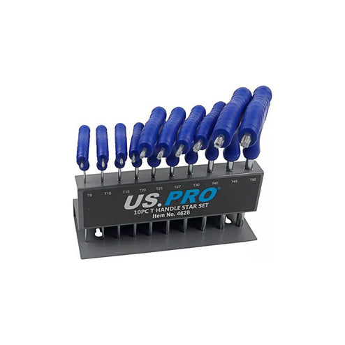US PRO T-Handle Hex Allen Key Set 2-10mm (10pc) with Rack