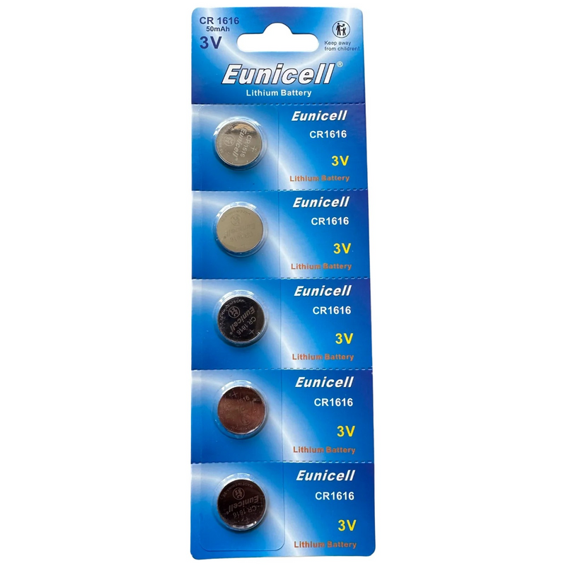 Eunicell CR1616 3v Lithium Batteries 5 Pack - Battery