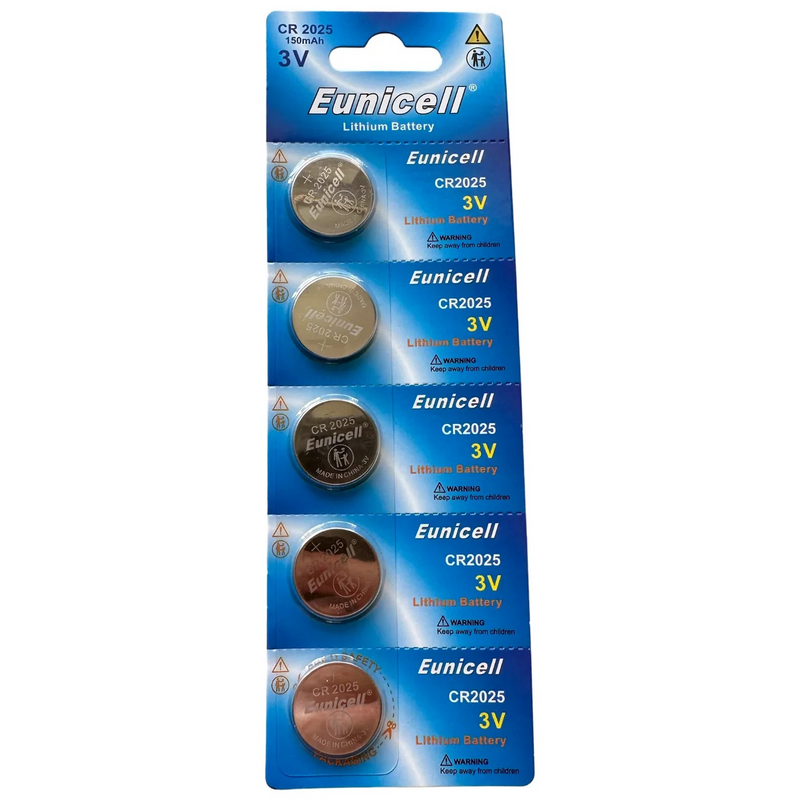Eunicell CR2025 3v Lithium Batteries 5 Pack - Battery