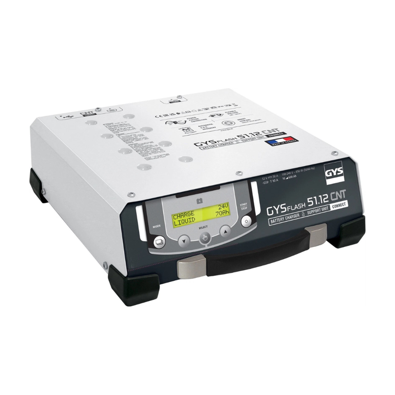 GYSFLASH 51.12 CNT FV 50A Smart Charger & Stabilised Power Supply – 12V Lead Acid & Lithium