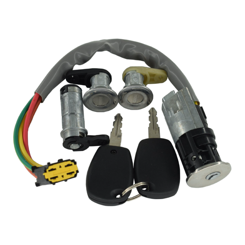 Full Lock Kit for Renault Dacia Logan Ignition Door Boot Lock Cylinder and 2 keys - Full Lock Kit
