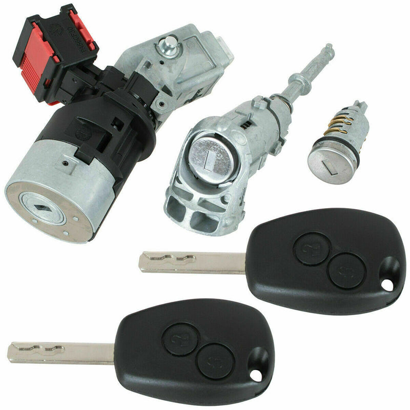 Full Lock Set Ignition Door Lock Barrel and Keys for Renault Vauxhall Fiat models - Full Lock Kit