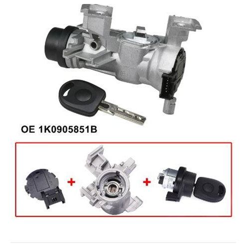 Ignition Barrel Lock Cylinder Switch Set with Key for VW Audi Skoda Seat 1K0905851B - Ignition