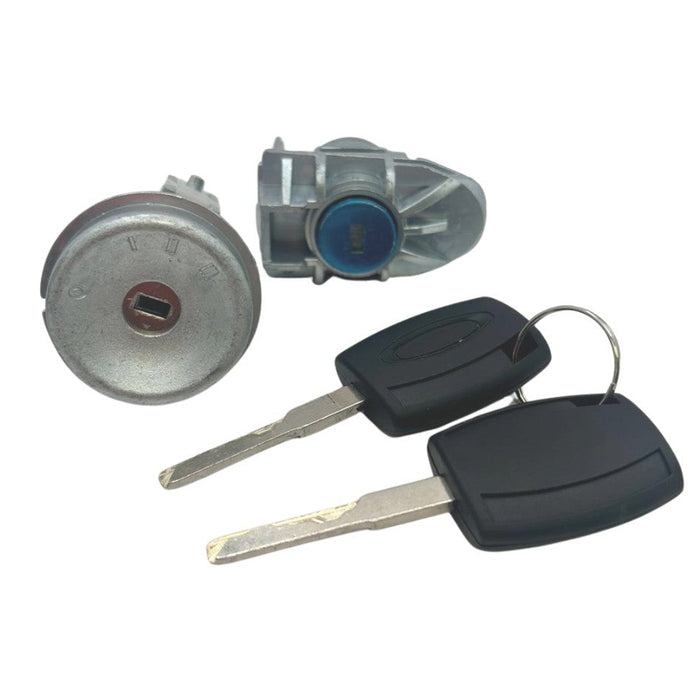 Lock Set - Ignition Barrel Left Door Lock and 2 Keys for Ford Fiesta