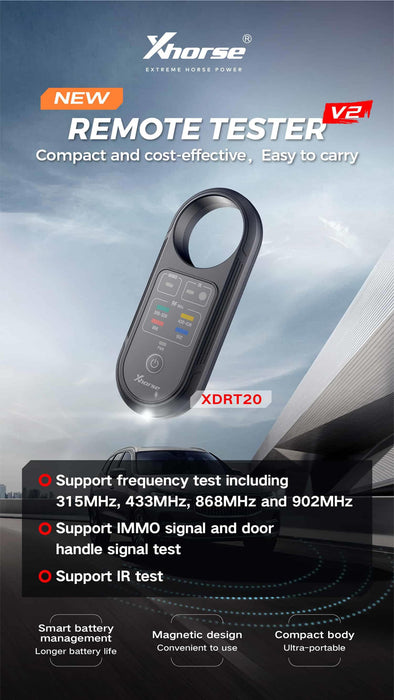XHORSE XDRT20 Infrared IR & RF Radio Frequency Car Remote Key Fob Remote Tester