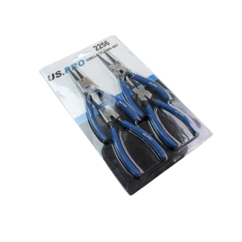 US PRO 4 Piece 7" Circlip Pliers Set -  Internal & External, Bent & Straight (2256)