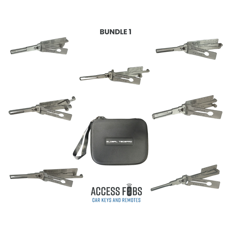 Auto Locksmith Starter Bundle – GTL 2-in-1 Magnetic Carry Case and 7 Mr Li. 2in1 Pick Decoders