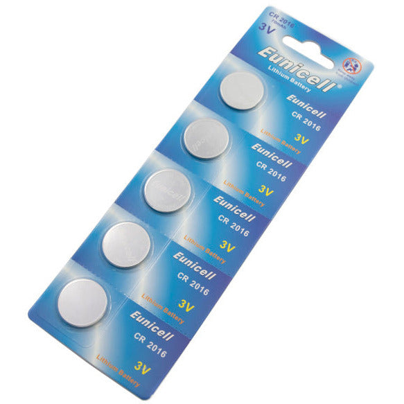 Eunicell CR2016 3v Lithium Batteries 5 Pack - Battery