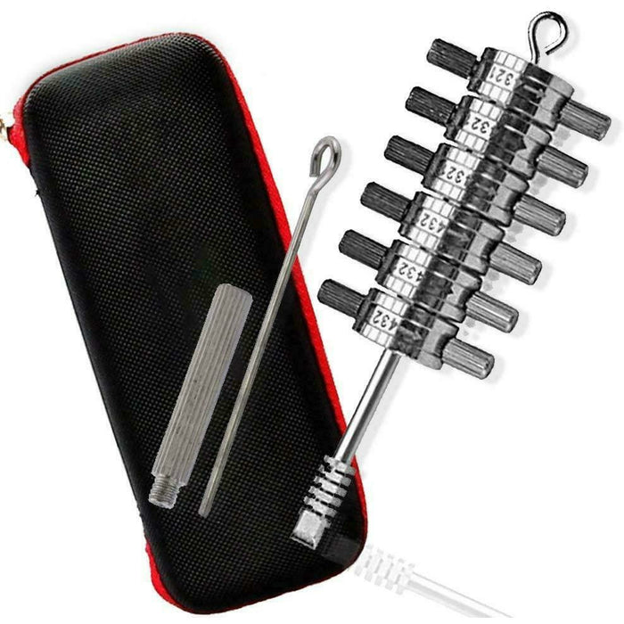 Premium HUK Tibbe Lock Pick/Decoder with Leather Case, 6 Cylinder Reader for Ford